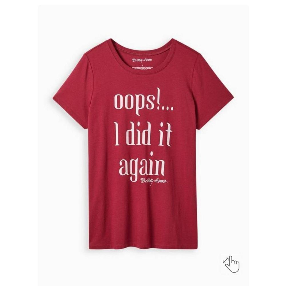 NWT TORRID Britney Spears Oops Classic Fit Crew Tee